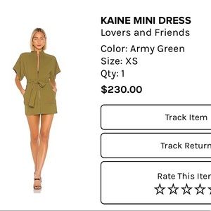 Worn once Lovers & Friends Olive Dress